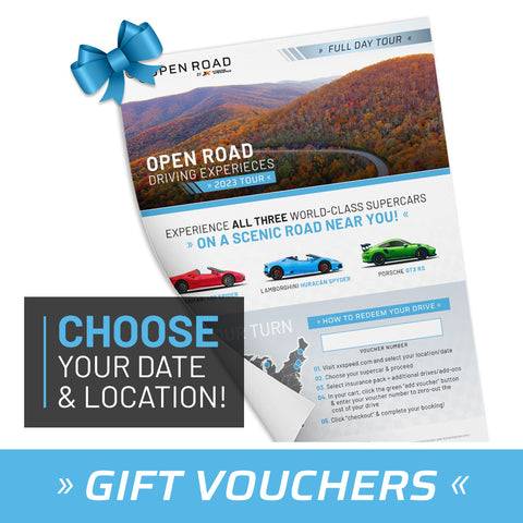 OPEN ROAD: Supercar Driving Tours Gift Vouchers